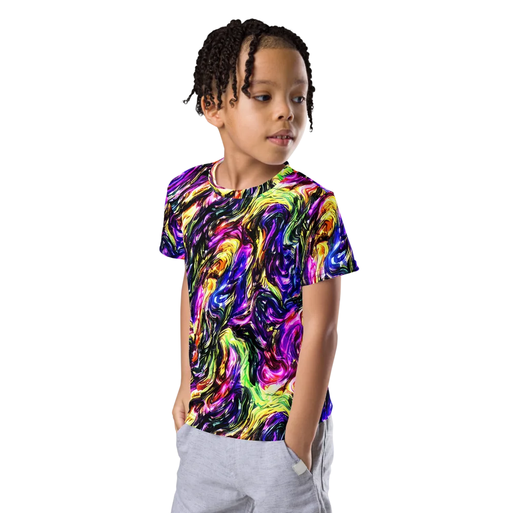Ember Electric on Kids Crew Neck T-Shirt — Left Front