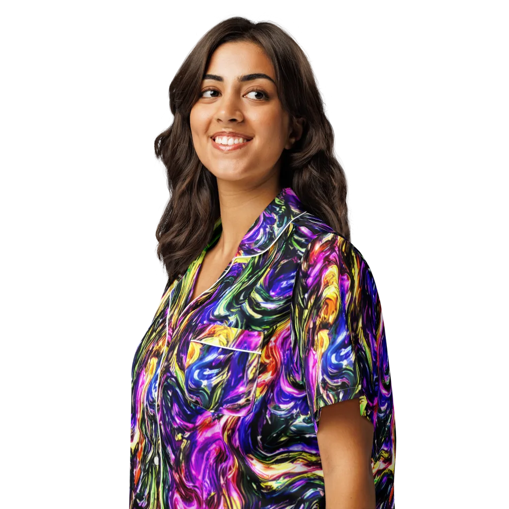 Ember Electric on Women's Short Sleeve Pajama Top — Left Front