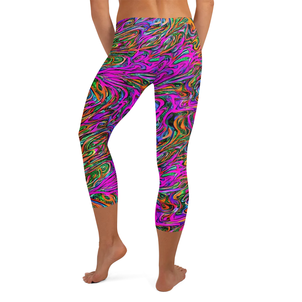 Acid Opulence on Capri Leggings — Back