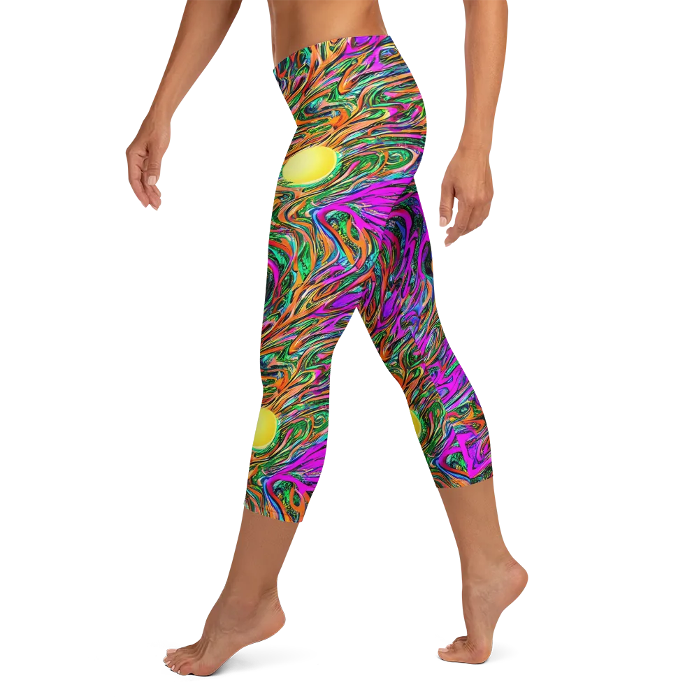 Acid Opulence on Capri Leggings — Left