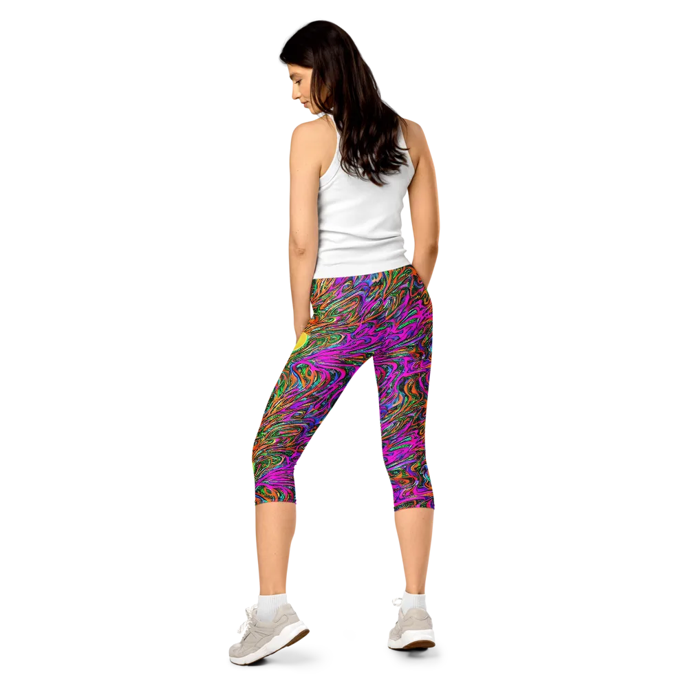 Acid Opulence on Capri Leggings — Back