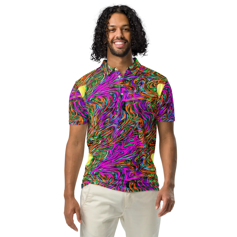 Acid Opulence on Men's Slim Fit Polo Shirt — Front