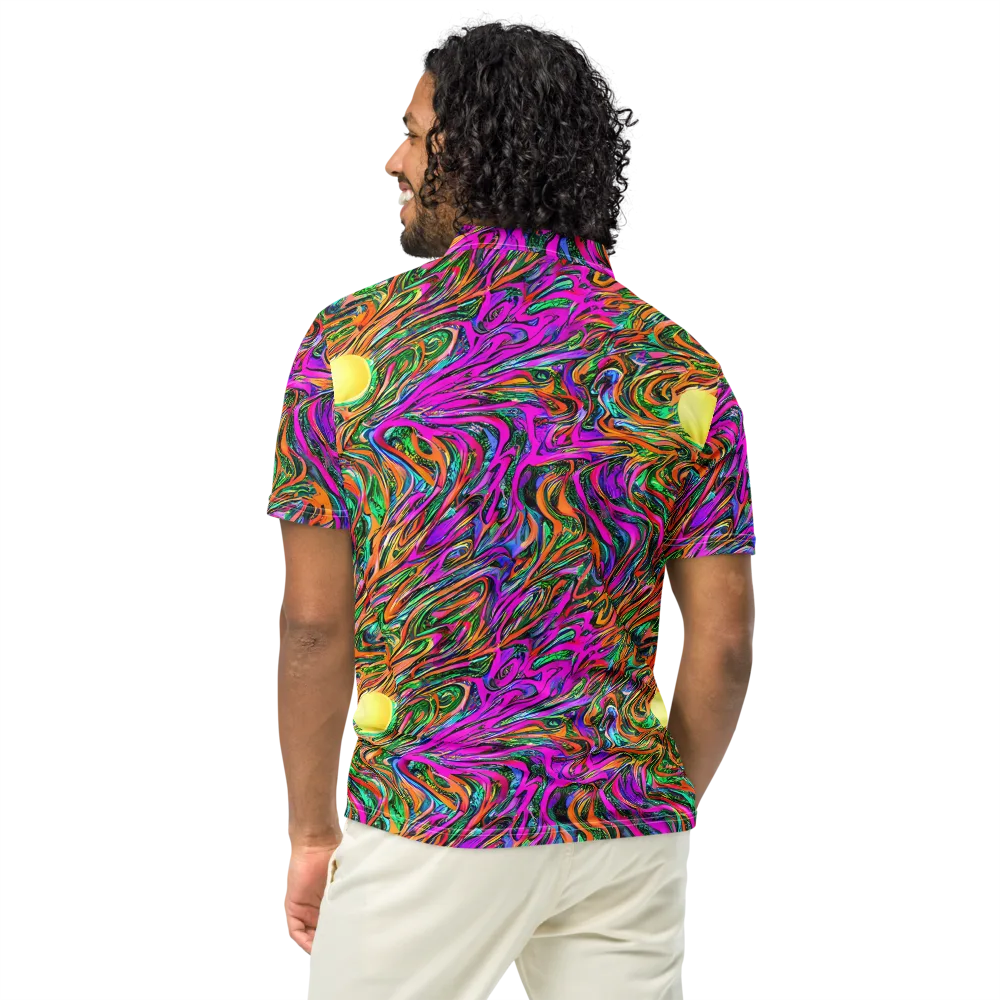 Acid Opulence on Men's Slim Fit Polo Shirt — Back