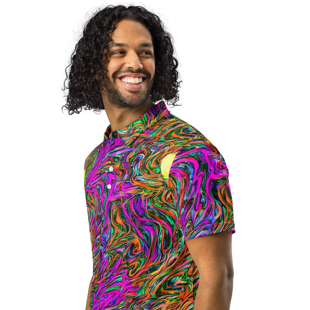 Acid Opulence on Men's Slim Fit Polo Shirt — Left Front