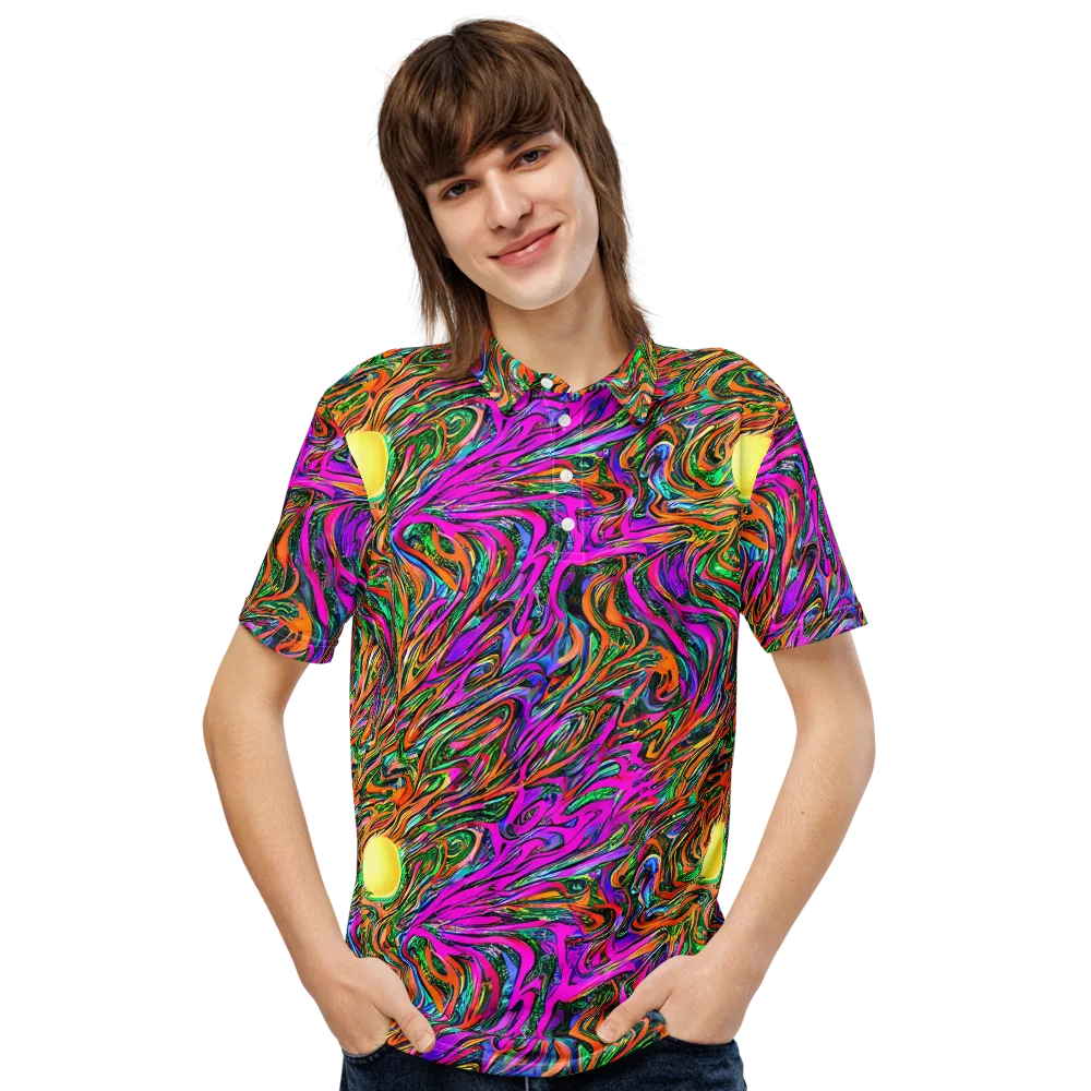 Acid Opulence on Men's Slim Fit Polo Shirt — Front