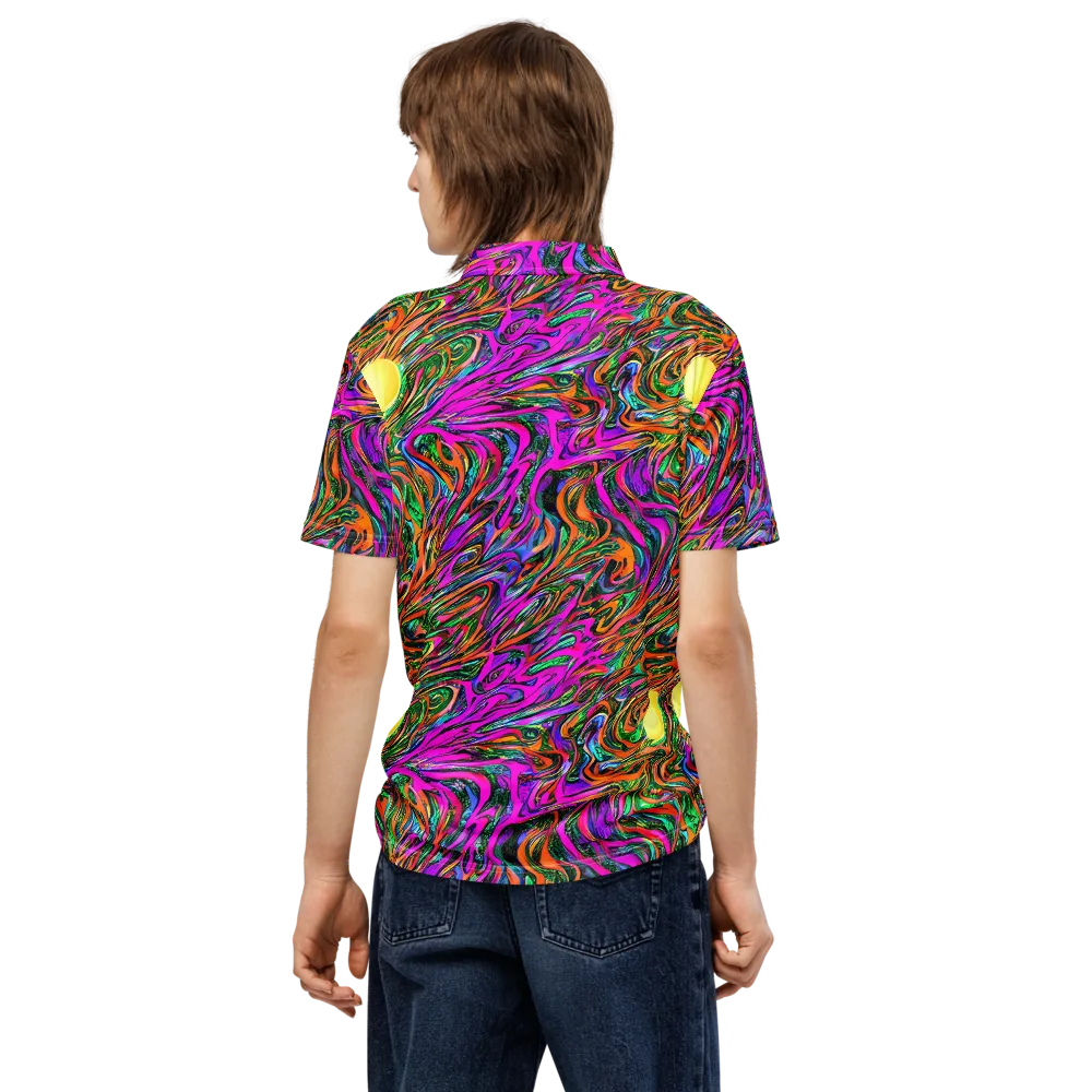 Acid Opulence on Men's Slim Fit Polo Shirt — Back