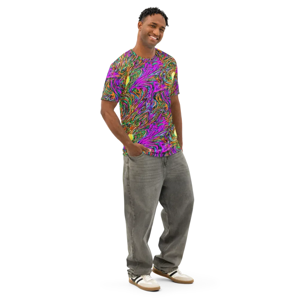 Acid Opulence on Men's Cotton Crew Neck T-Shirt — Right Front