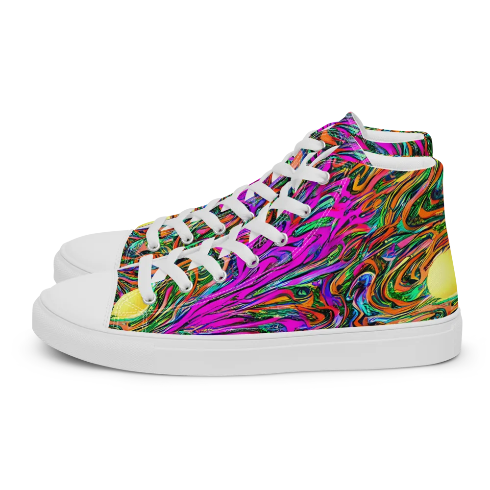 Acid Opulence on Men's High Top Canvas Shoes — Left