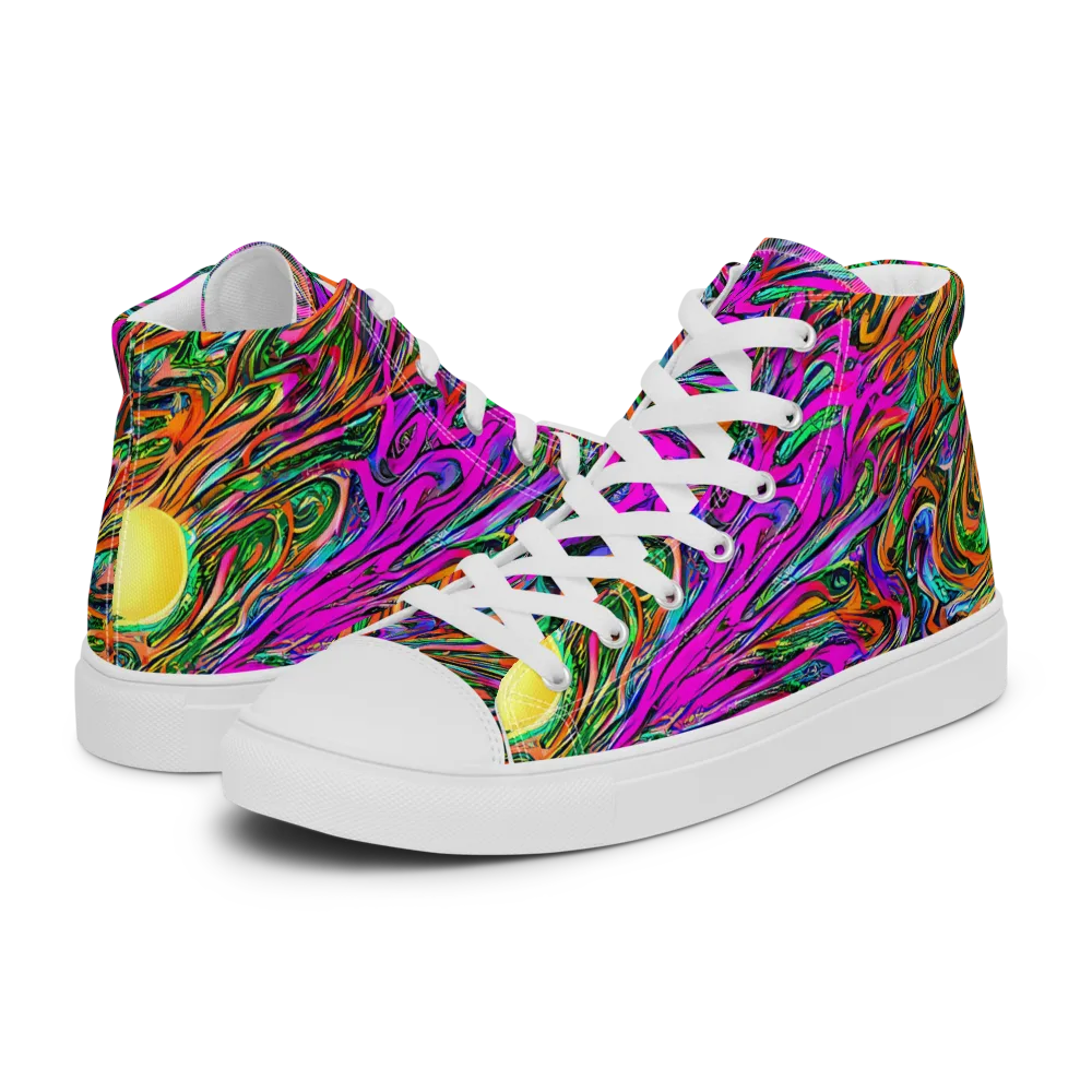 Acid Opulence on Men's High Top Canvas Shoes — Left