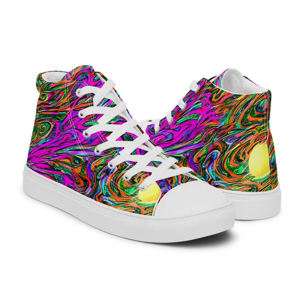 Acid Opulence on Men's High Top Canvas Shoes — Right