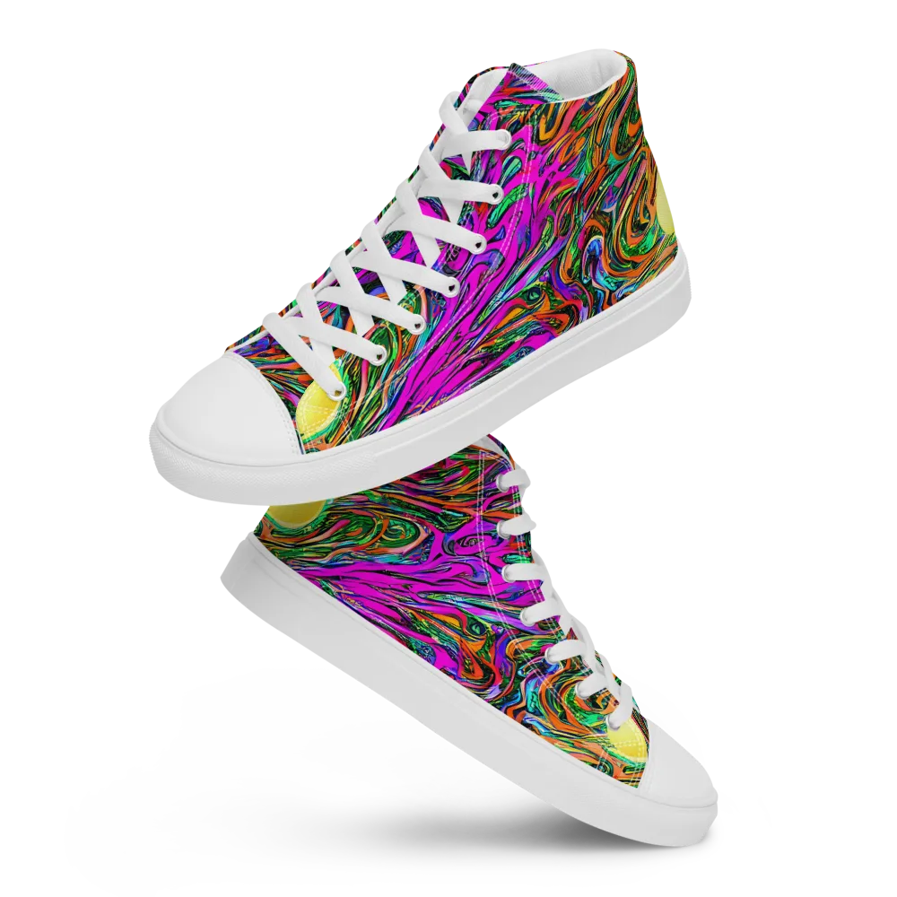 Acid Opulence on Men's High Top Canvas Shoes — Front