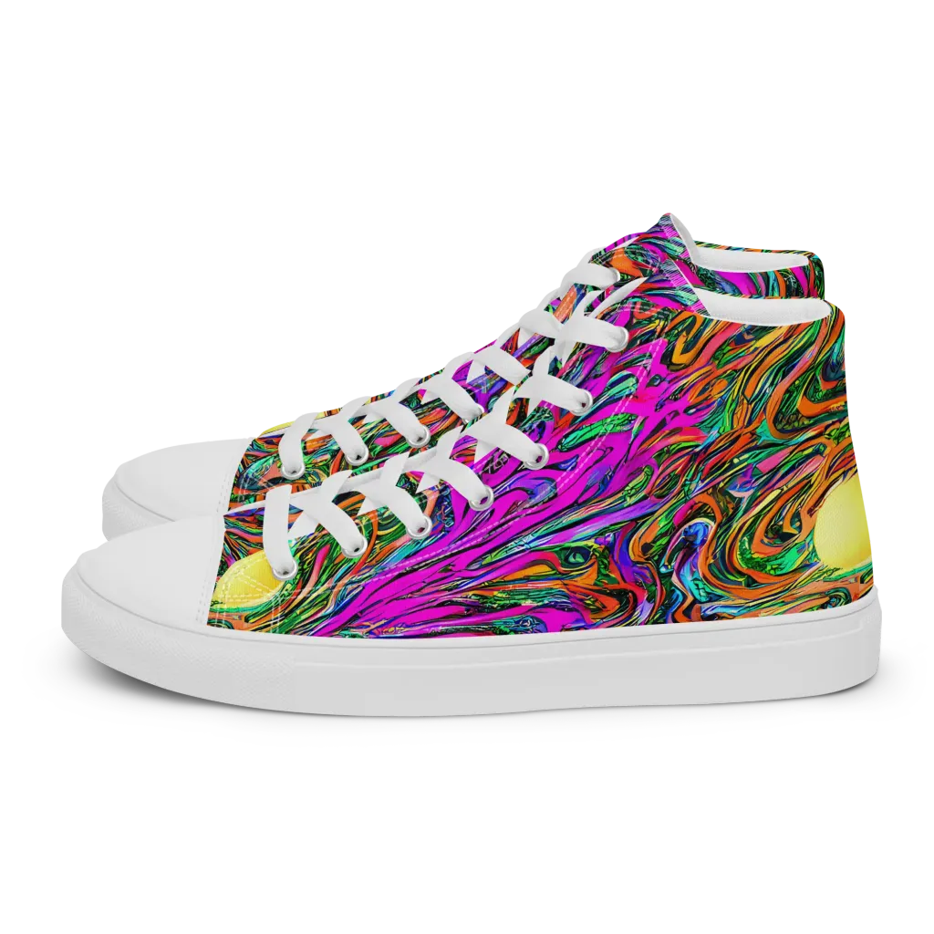 Acid Opulence on Women's High Top Canvas Shoes — Left