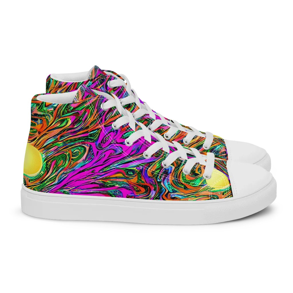Acid Opulence on Women's High Top Canvas Shoes — Right