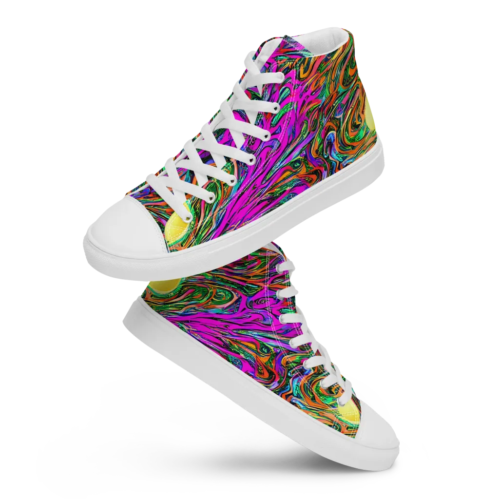 Acid Opulence on Women's High Top Canvas Shoes — Front