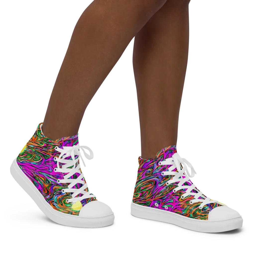 Acid Opulence on Women's High Top Canvas Shoes — Right