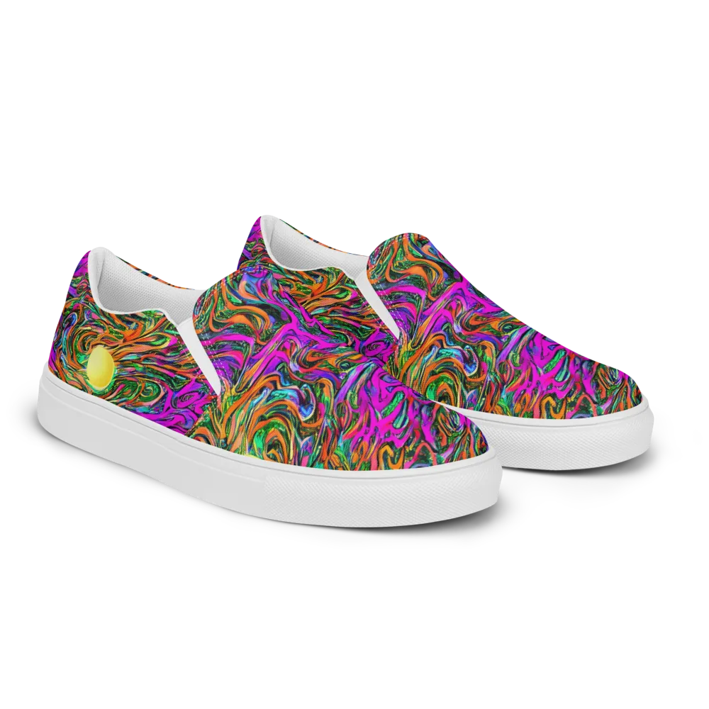 Acid Opulence on Men's Slip-On Canvas Shoes — Right Front
