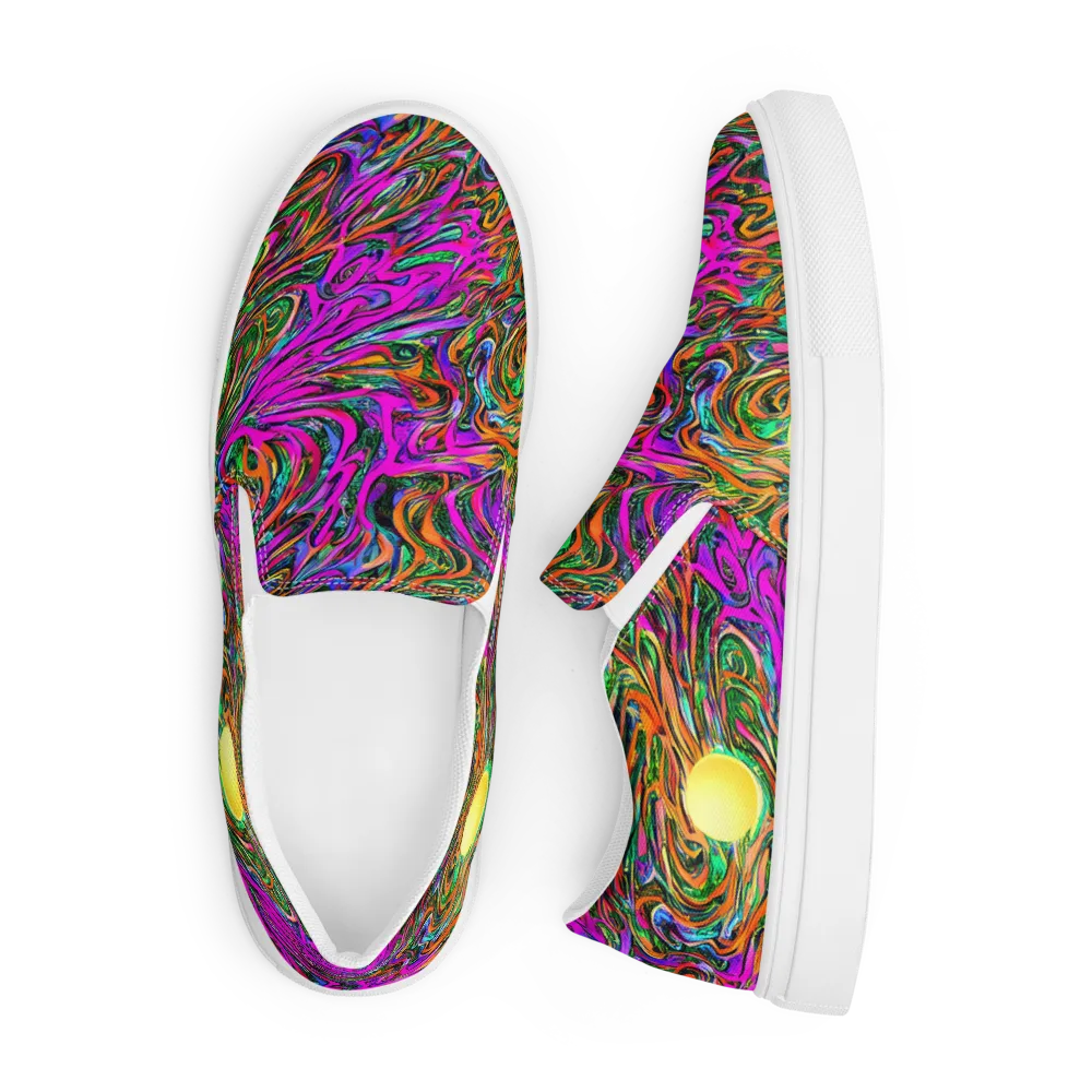 Acid Opulence on Men's Slip-On Canvas Shoes — Front