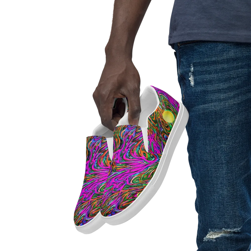 Acid Opulence on Men's Slip-On Canvas Shoes — Left Front