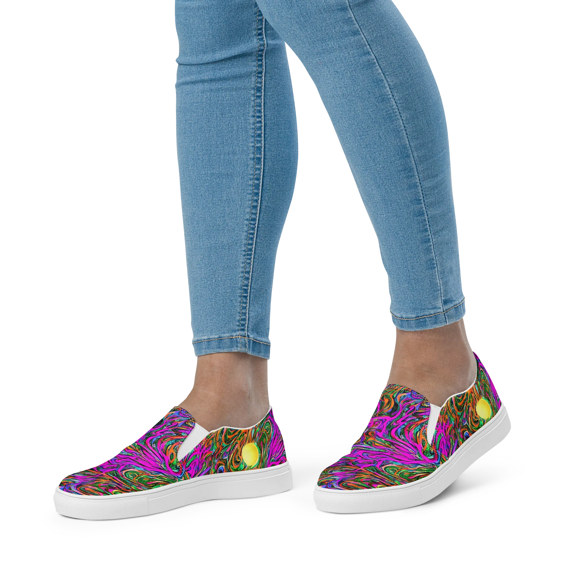 Acid Opulence on Women's Slip-On Canvas Shoes — Front