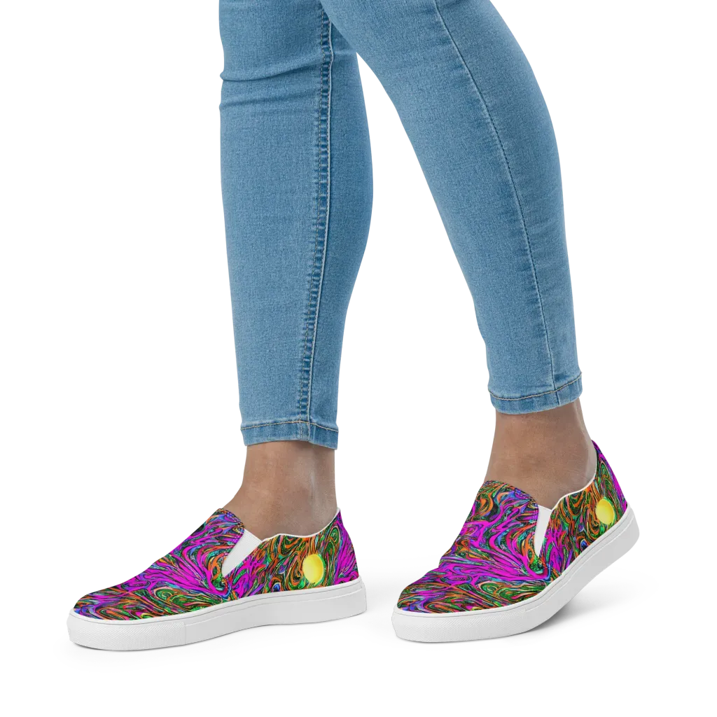 Acid Opulence on Women's Slip-On Canvas Shoes — Front
