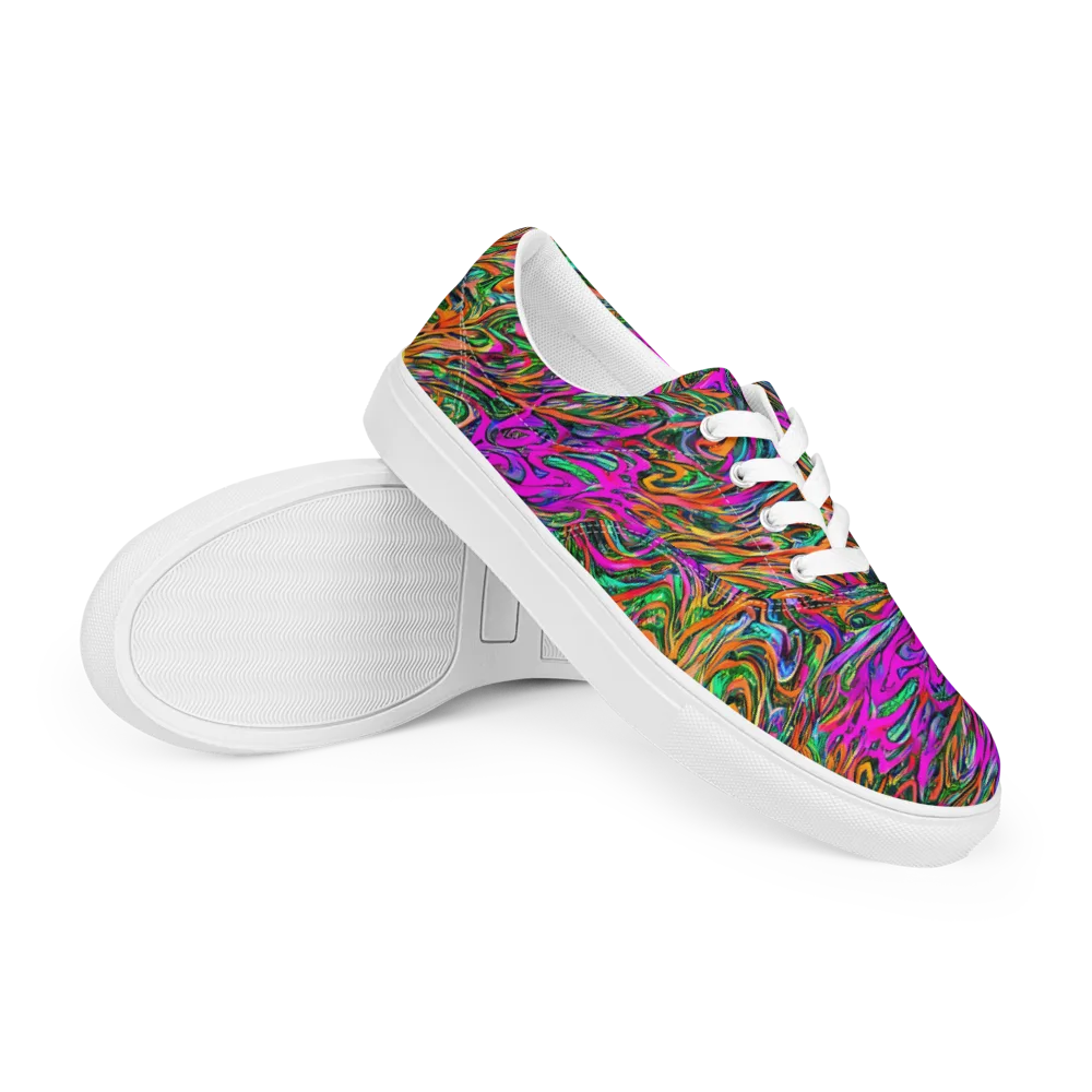 Acid Opulence on Men's Lace-Up Canvas Shoes — Right Front