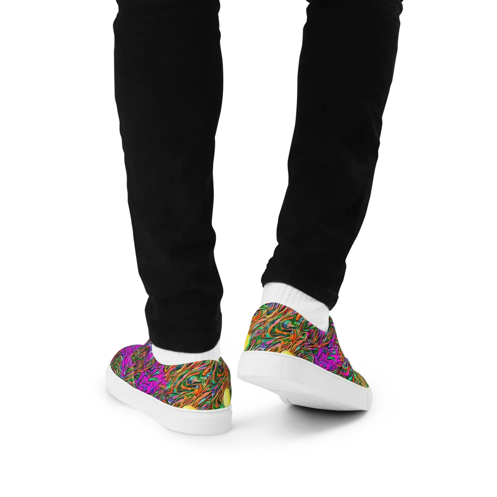 Acid Opulence on Men's Lace-Up Canvas Shoes — Back