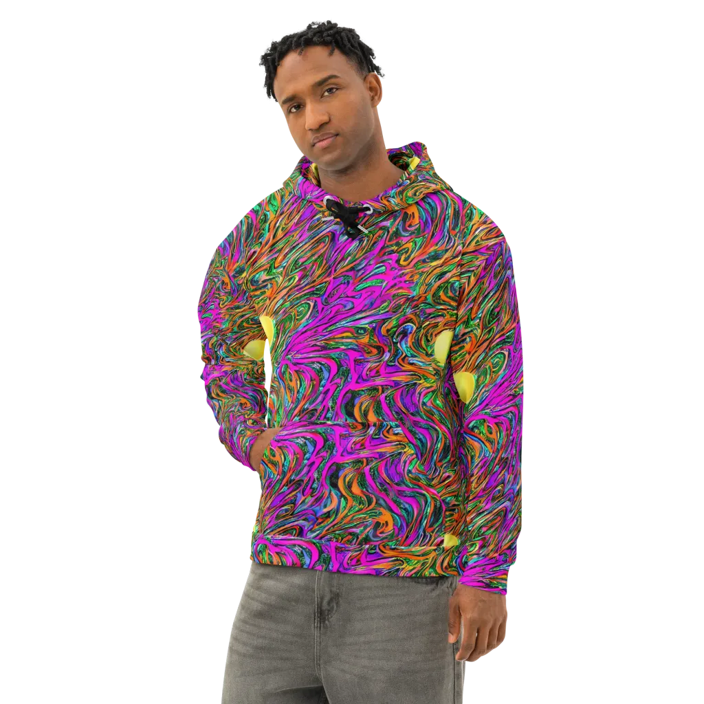 Acid Opulence on Cotton Hoodie — Left Front