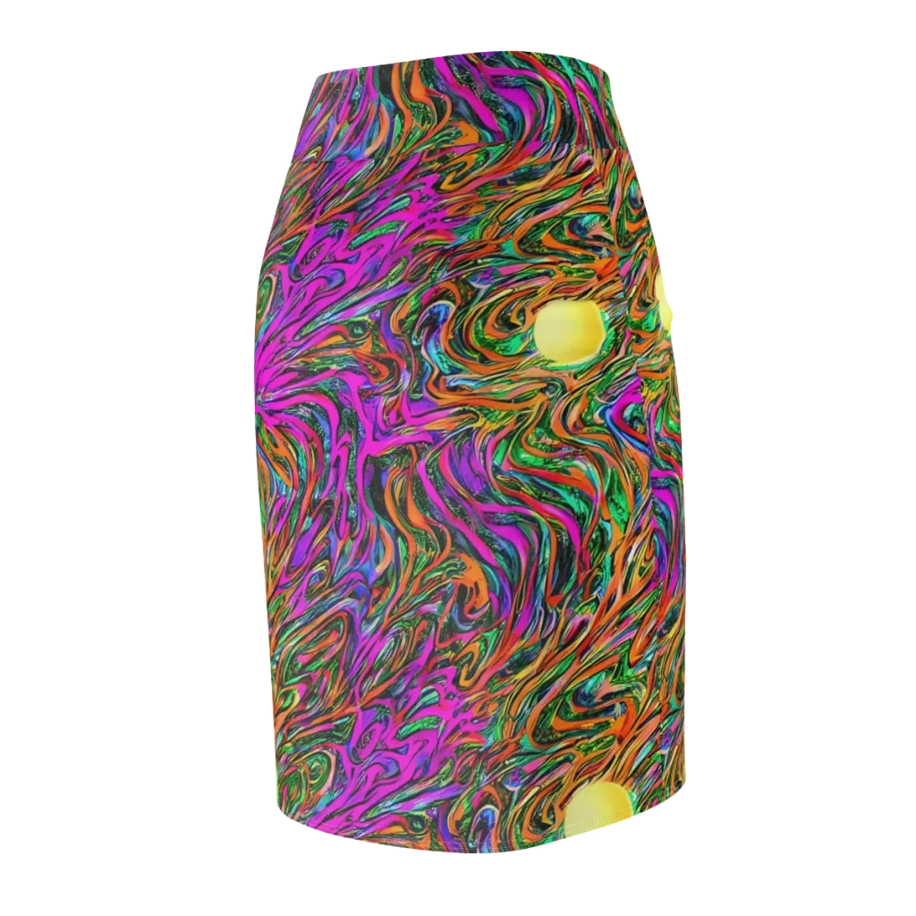 Acid Opulence on Pencil Skirt — Back Side