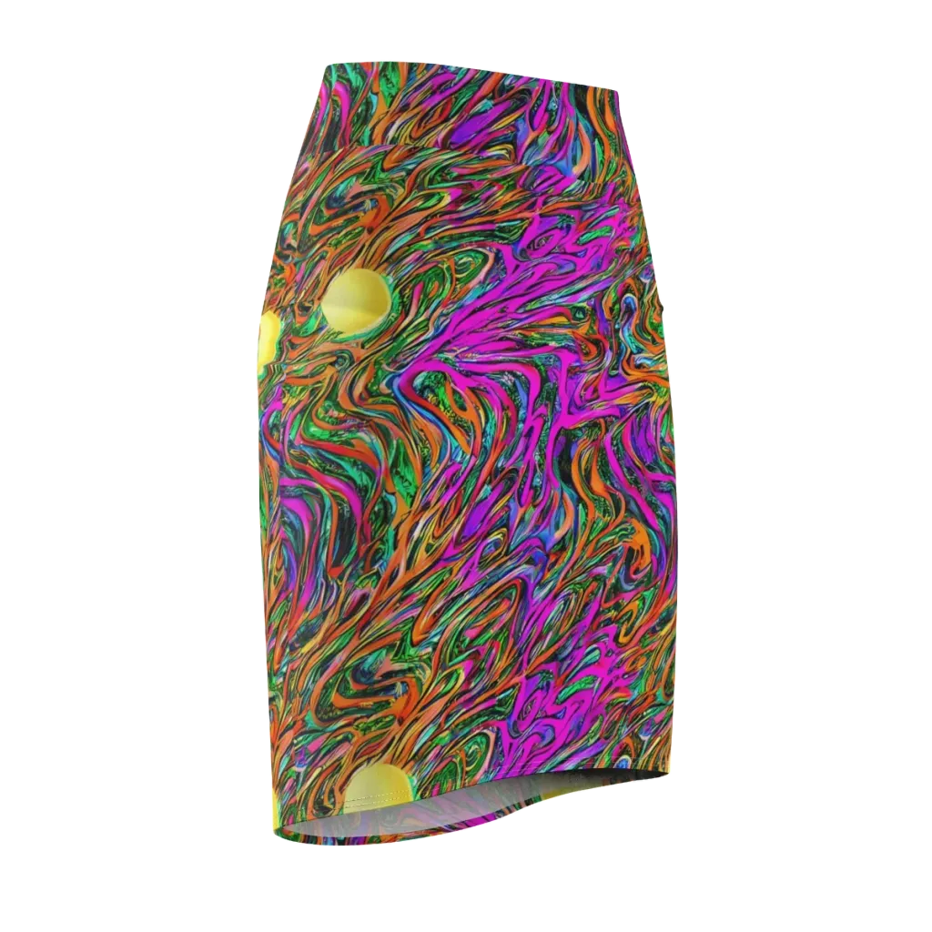 Acid Opulence on Pencil Skirt — Front Side