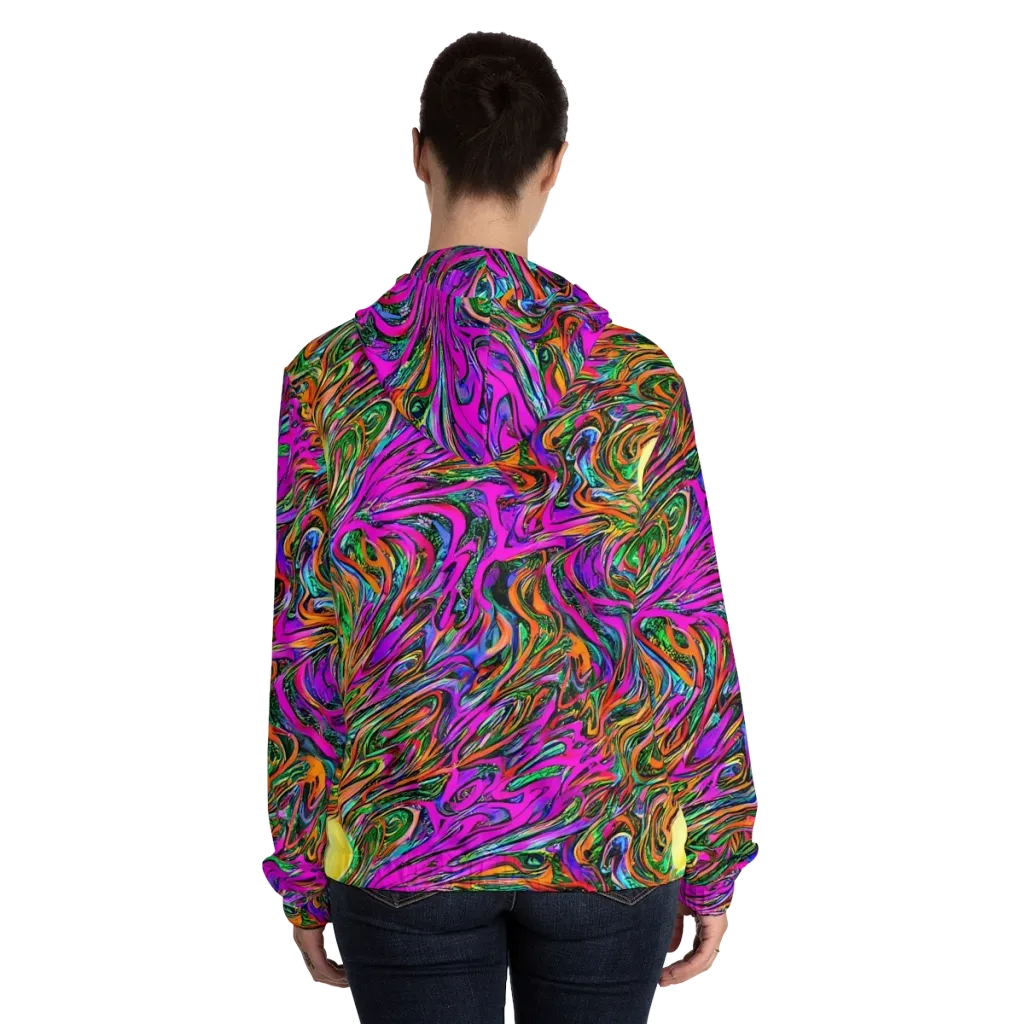 Acid Opulence on Women's Full-Zip Hoodie — Back On Person