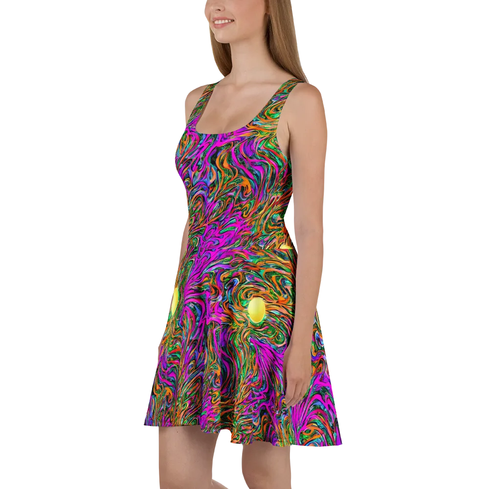 Acid Opulence on Skater Dress — Left