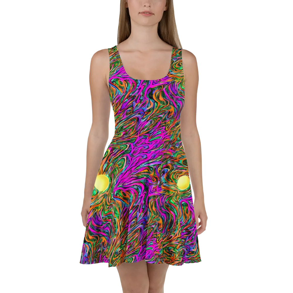 Acid Opulence on Skater Dress — Front