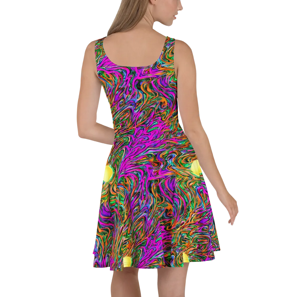 Acid Opulence on Skater Dress — Back