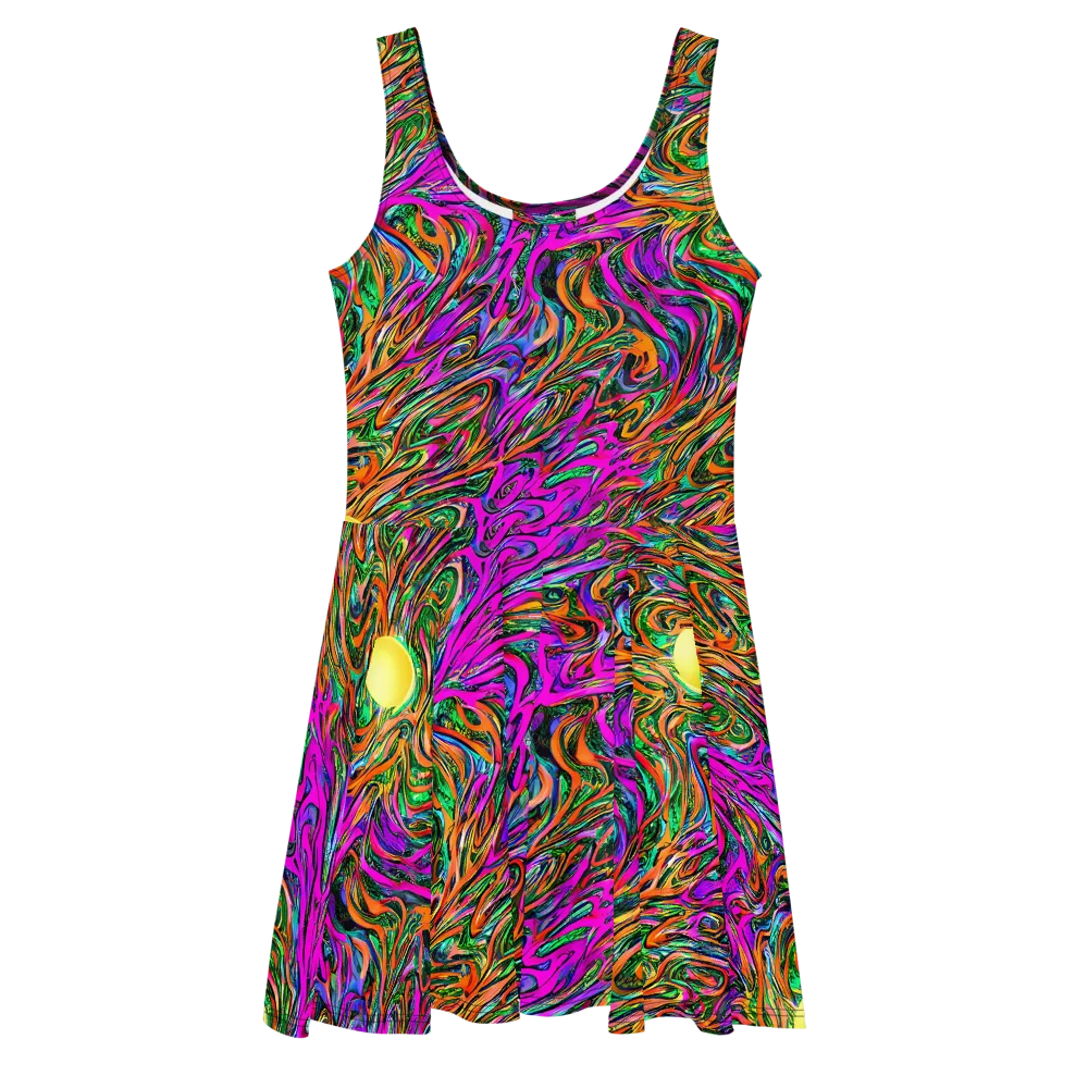 Acid Opulence on Skater Dress — Front