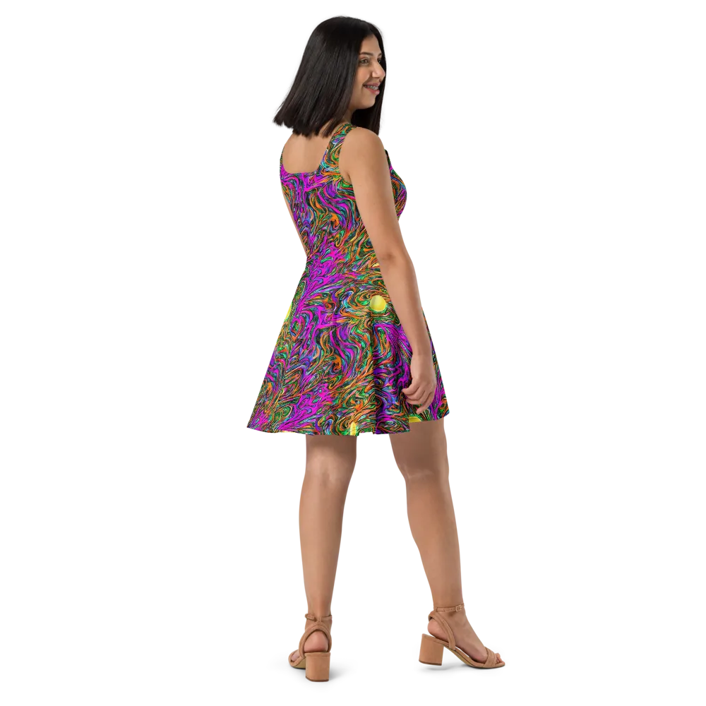 Acid Opulence on Skater Dress — Right