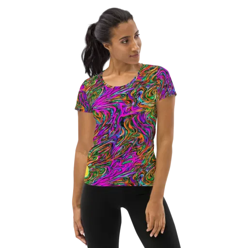 Acid Opulence on a Women's Athletic T-Shirt