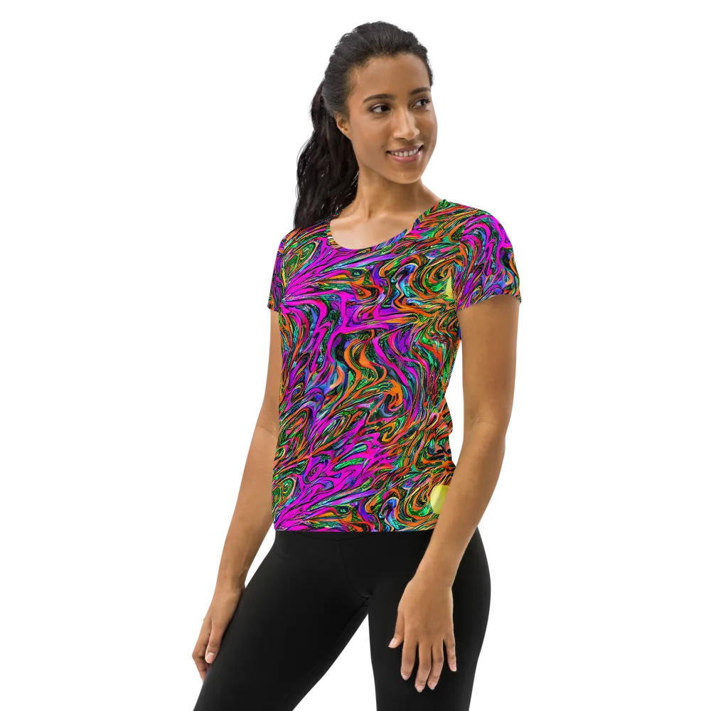 Acid Opulence on Women's Athletic T-Shirt — Left