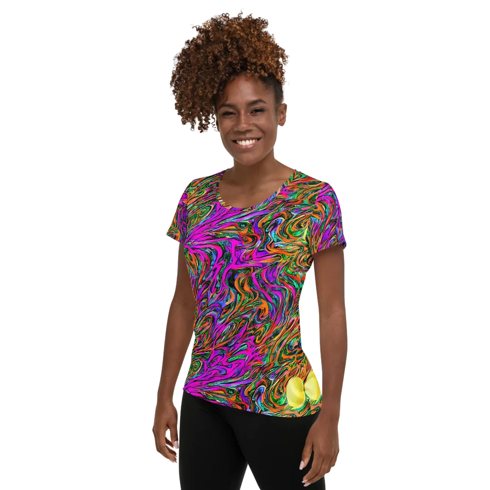 Acid Opulence on Women's Athletic T-Shirt — Left
