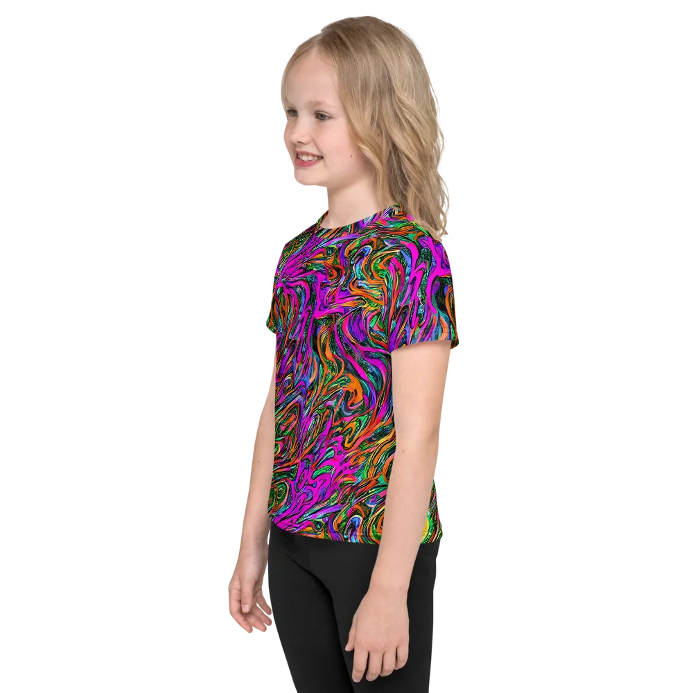 Acid Opulence on Kids Crew Neck T-Shirt — Left