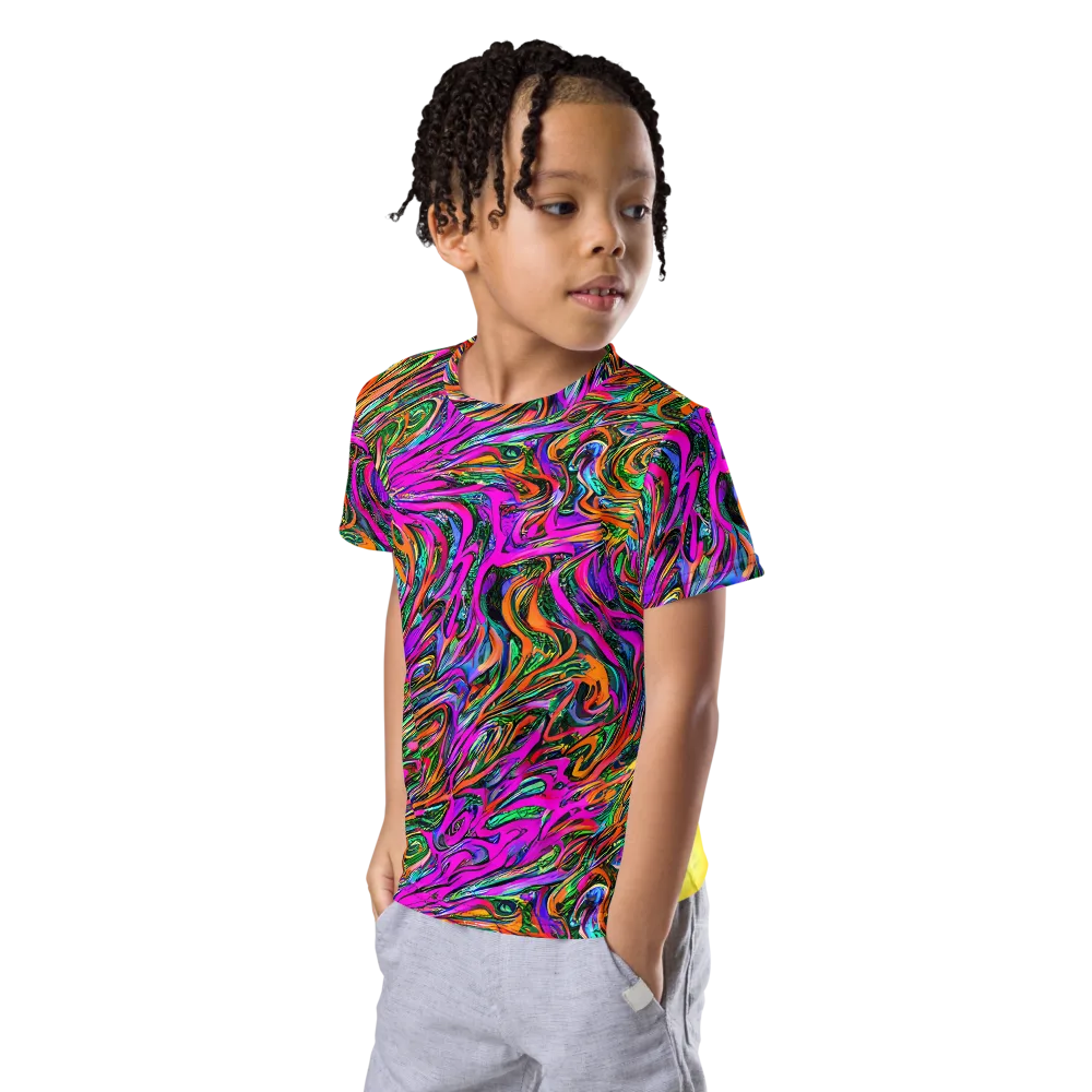 Acid Opulence on Kids Crew Neck T-Shirt — Left Front