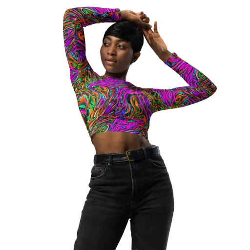Acid Opulence on a Long Sleeve Crop Top