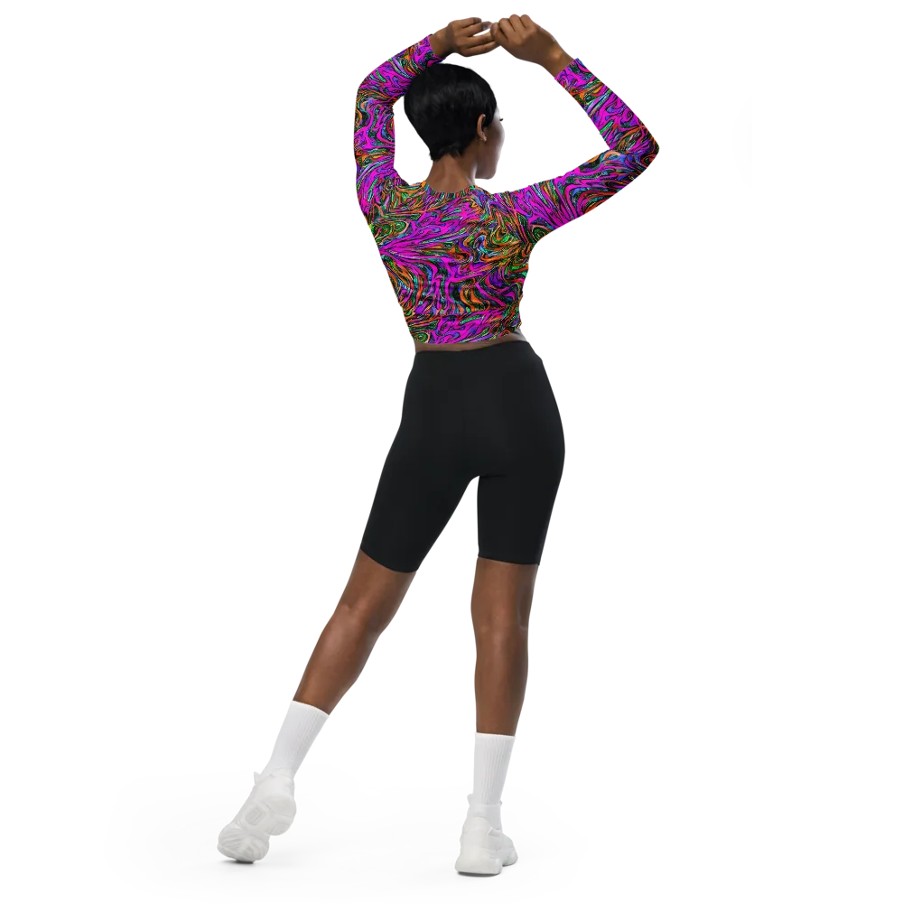 Acid Opulence on Long Sleeve Crop Top — Back