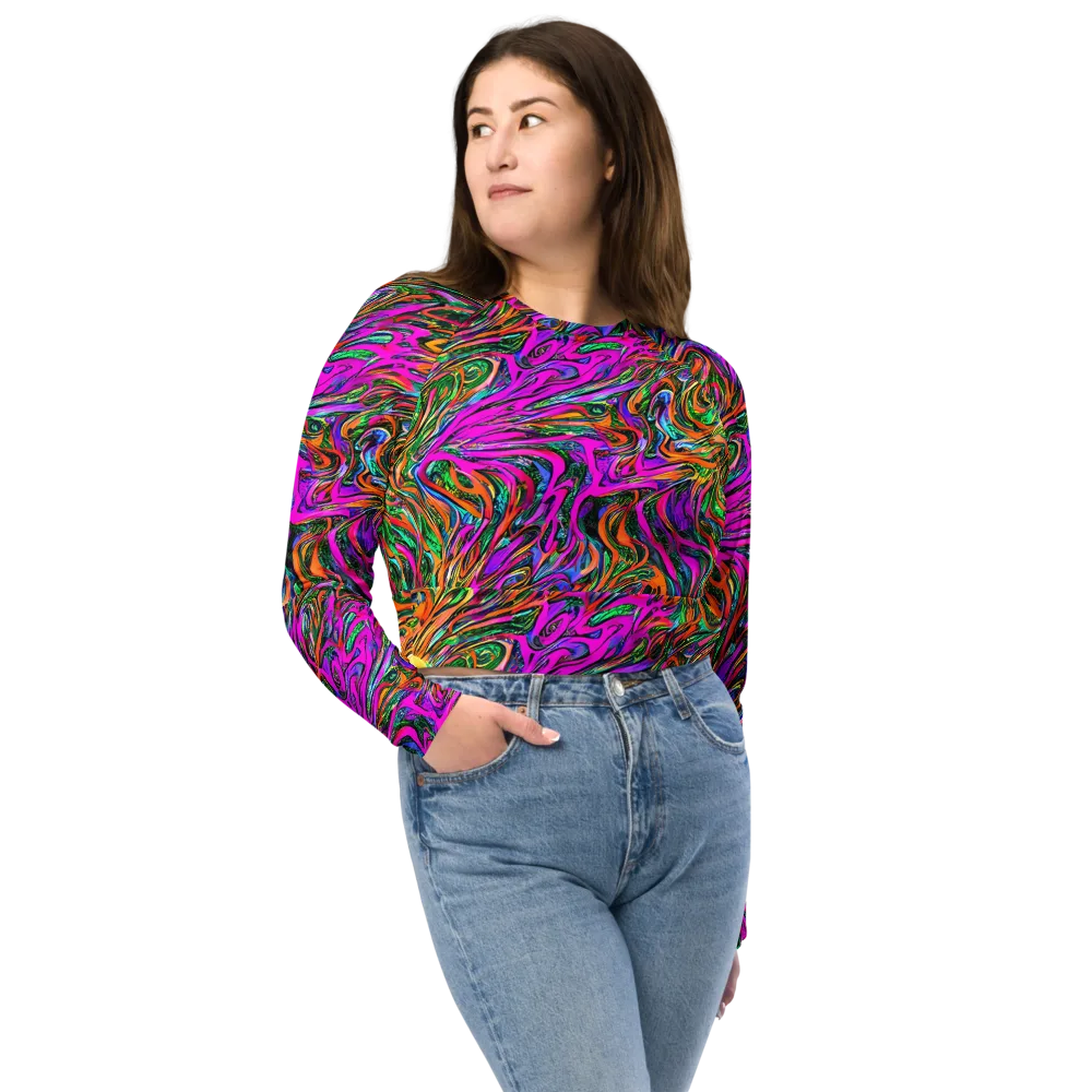 Acid Opulence on Long Sleeve Crop Top — Front