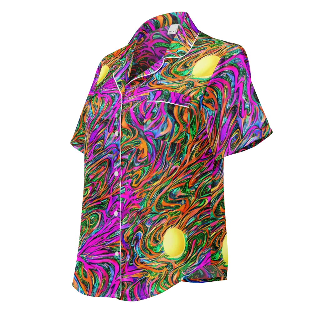 Acid Opulence on Women's Short Sleeve Pajama Top — Left Front