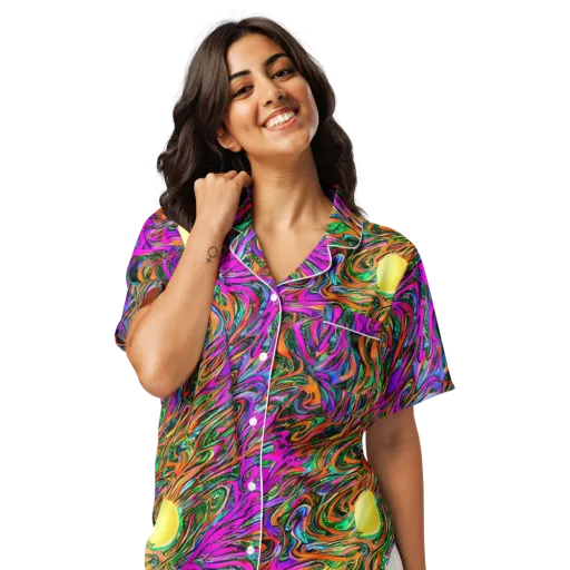 Acid Opulence on a Women's Short Sleeve Pajama Top