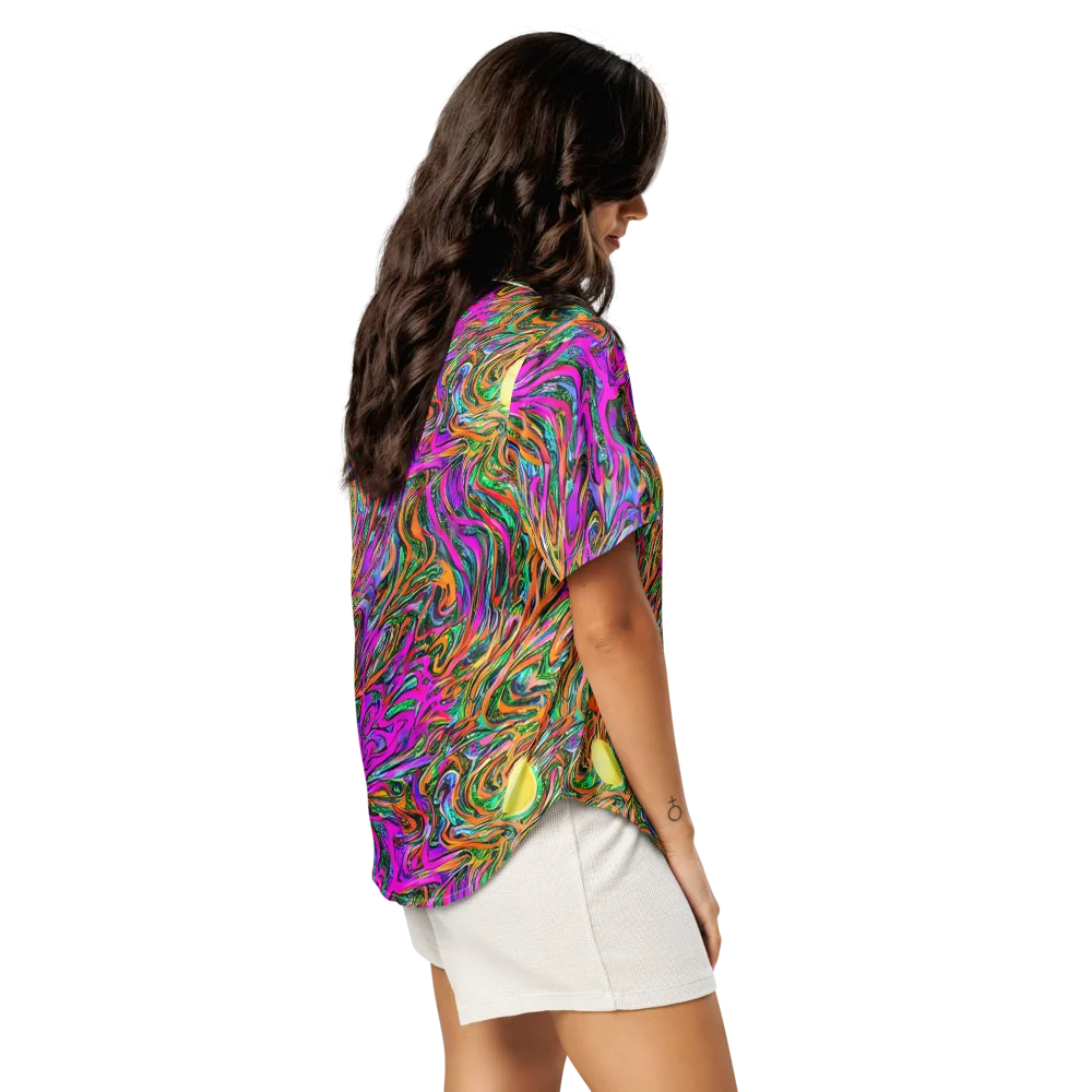 Acid Opulence on Women's Short Sleeve Pajama Top — Right Back