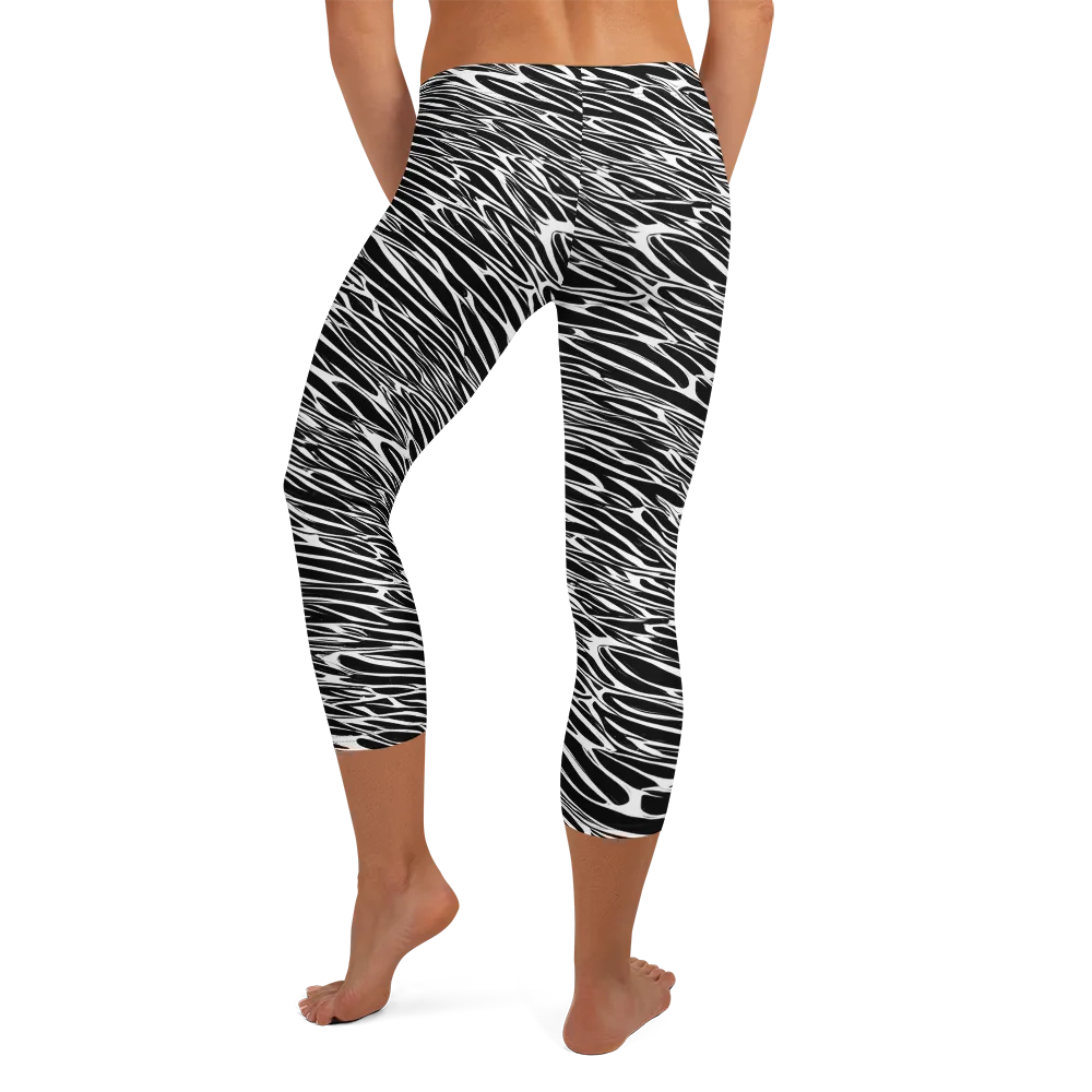 Zebra Voltage on Capri Leggings — Back