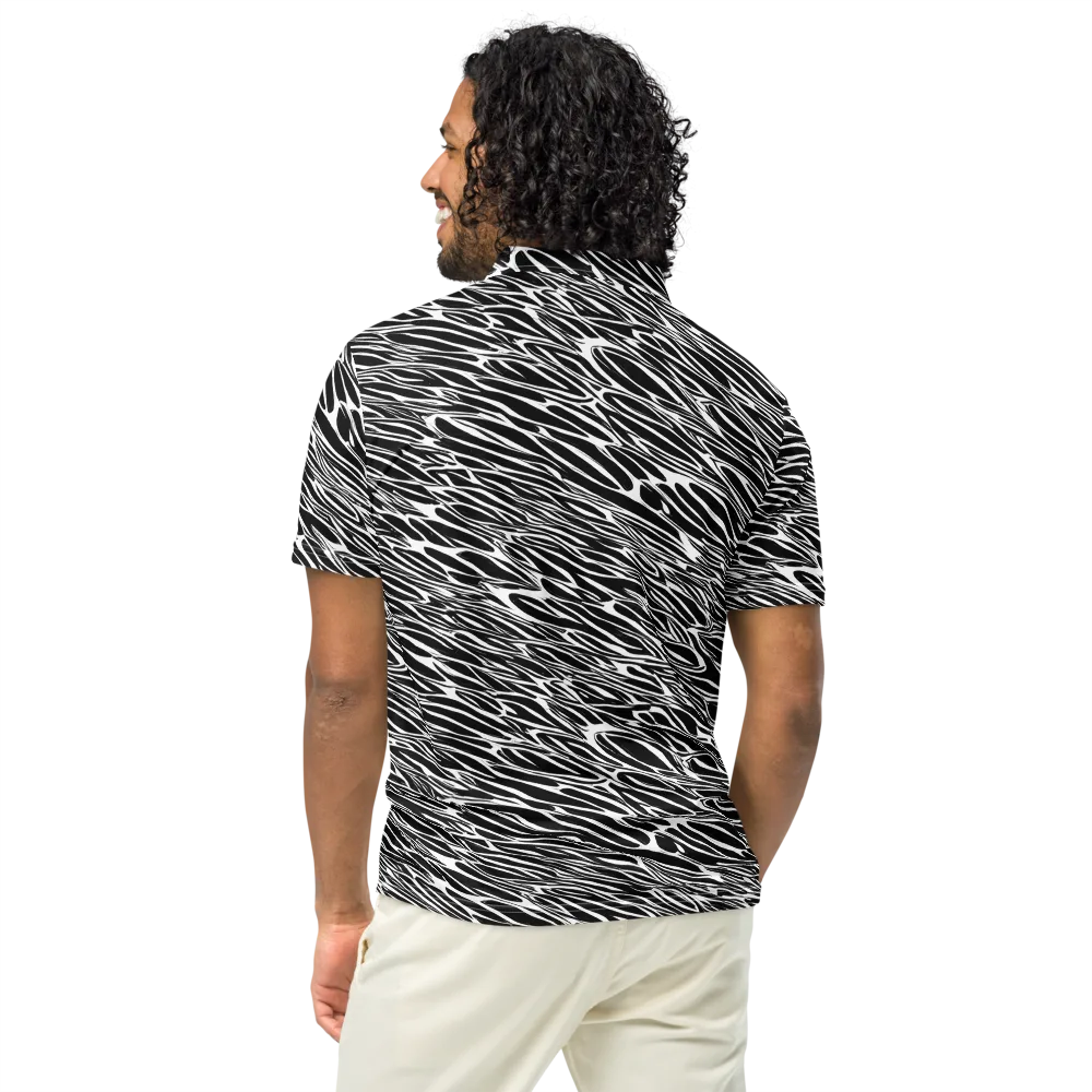 Zebra Voltage on Men's Slim Fit Polo Shirt — Back