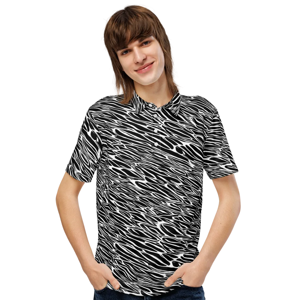 Zebra Voltage on Men's Slim Fit Polo Shirt — Front
