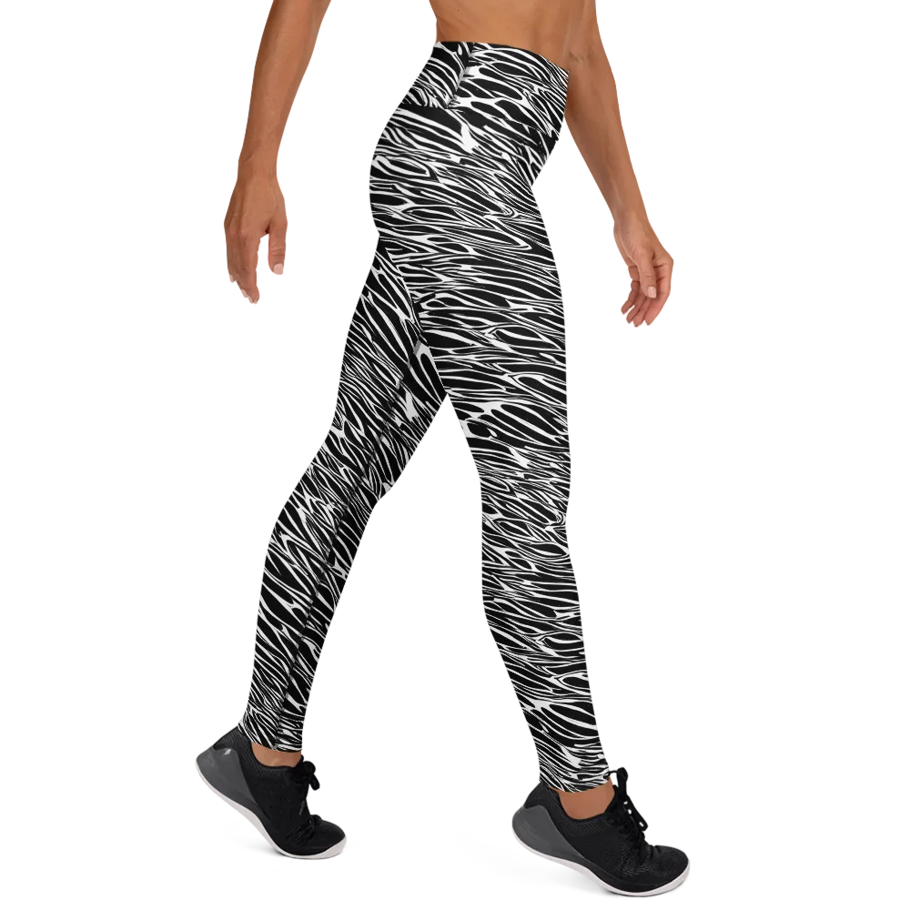 Zebra Voltage on Yoga Leggings — Right